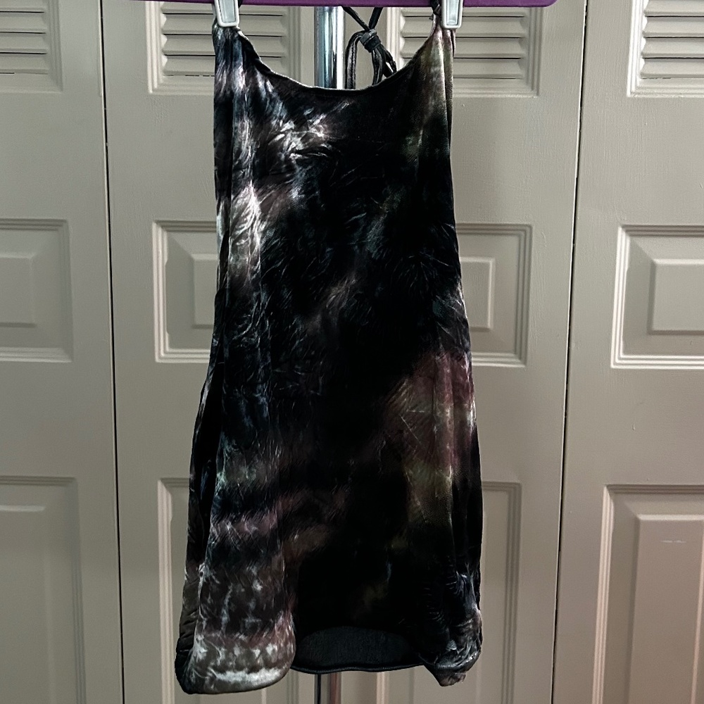 X-Large Motel Rocks Gray Holographic Mini Halter Dress